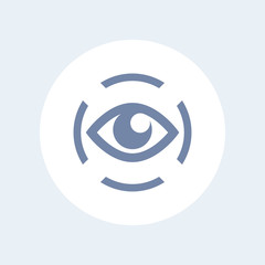 Fototapeta premium iris scan icon isolated on white, eye scanning, biometric recognition