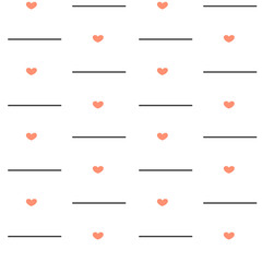 cute lovely seamless vector pattern background illustration with hearts and lines

