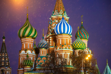 St. Basils Cathedral at night, Russia