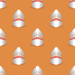 Bowling Pins Isolated on Orange Background. Sport Seamless Pattern