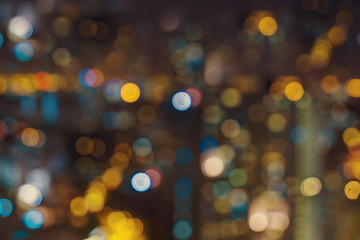 abstract city light bokeh blue and yellow white color - can use to display or montage on product