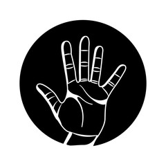 Obraz premium hand human symbol isolated icon vector illustration design
