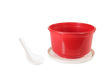 Plastic food container / Plastic container on white background.