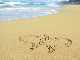 Hearts in the sand