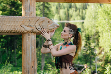 Young and beautiful savage girl