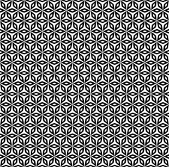 Vector monochrome seamless pattern, simple black & white background, abstract repeat mosaic texture, geometric floral ornament. Decorative design element for prints, cover, textile, digital, fabric