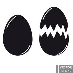 Egg. Icon. Black silhouette. For your design.