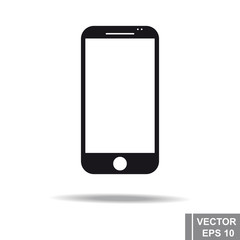 Smartphone Icon in a modern flat style. Silhouette. Modern technologies.