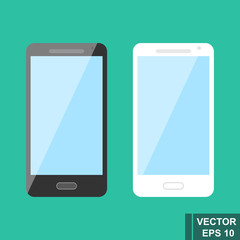Smartphone Icon in a modern flat style. Silhouette. Modern technologies.