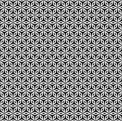 Vector monochrome seamless pattern, simple black & white background, abstract repeat mosaic texture, geometric floral ornament. Decorative design element for prints, identity, stationery, digital, web