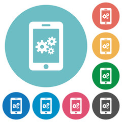 Smartphone settings flat icons