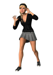 Fototapeta premium 3D Rendering Teenager Girl on White