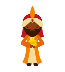 wise man epiphany manger character vector illustration design