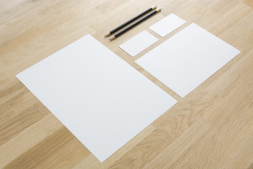 Mockup business brand template with business cards