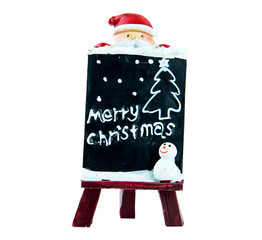 Santa holding a sign Christmas isolate on white background