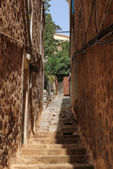 Naklejka premium picturesque narrow street in Port de Soller, Majorca, Spain
