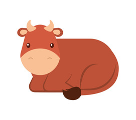 cute ox manger character vector illustration design