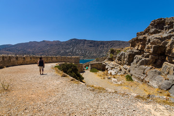 The ruins of the Venetian fortress on Spinalonga island. Crete. Greece.