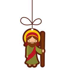 saint joseph manger character vector illustration design