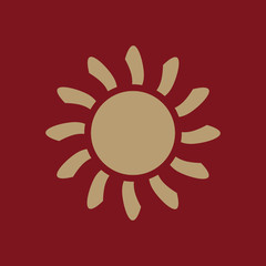 The sunrise icon. Sunrise and sunshine, weather, sun symbol. UI. Web. Logo. Sign. Flat design. App. Stock