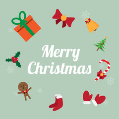merry christmas. vector illustration. flat and lovely design.