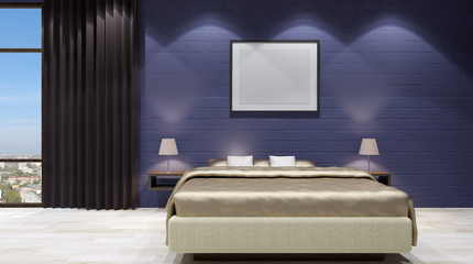 The modern design of the bedrooms. 3d rendering