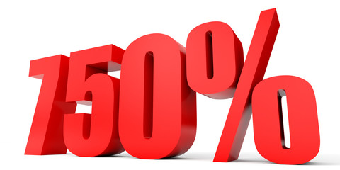 Discount 750 percent off. 3D illustration.