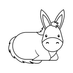 cute mule manger character vector illustration design