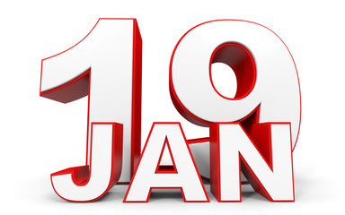 January 19. 3d text on white background.
