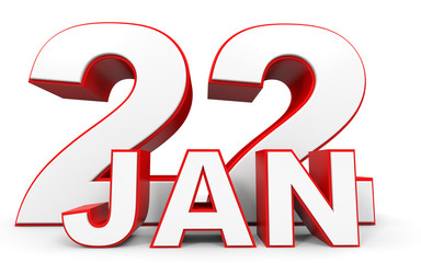 January 22. 3d text on white background.
