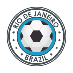 rio de janeiro brazil football emblem vector illustration eps 10