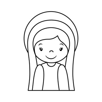 mary vigin manger character vector illustration design