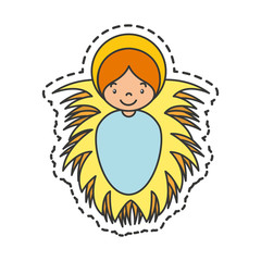 jesus baby manger character vector illustration design