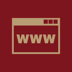 The WWW icon. SEO and browser, development, WWW symbol. UI. Web. Logo. Sign. Flat design. App.