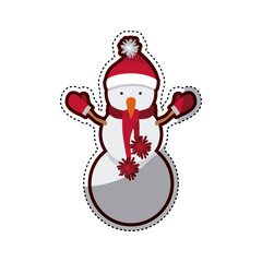 Snowman icon. Christmas season decoration and celebration theme. Isolated design. Vector illustration
