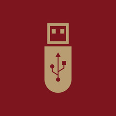 The usb icon. Transfer and connection, data, usb symbol. UI. Web. Logo. Sign. Flat design. App. Stock