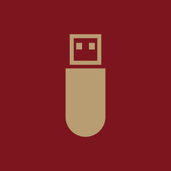 The usb icon. Transfer and connection, data, usb symbol. UI. Web. Logo. Sign. Flat design. App. Stock