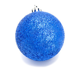 Perfec blue christmas ball isolated