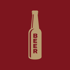 Bottle of beer icon. Beer and pub, bar symbol. UI. Web. Logo. Sign. Flat design. App.Stock