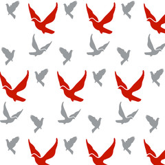 орнамент с голубями, векторная иллюстрация