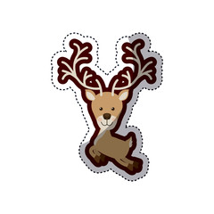 Reindeer icon. Christmas season decoration and celebration theme. Isolated design. Vector illustration