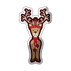Reindeer icon. Christmas season decoration and celebration theme. Isolated design. Vector illustration