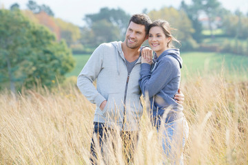 Couple enjoying day in the countryside