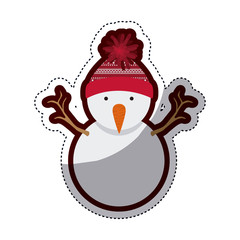 Snowman icon. Christmas season decoration and celebration theme. Isolated design. Vector illustration