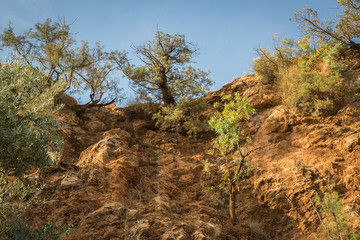 Scenery around waterfalls Ozoud in Morocco