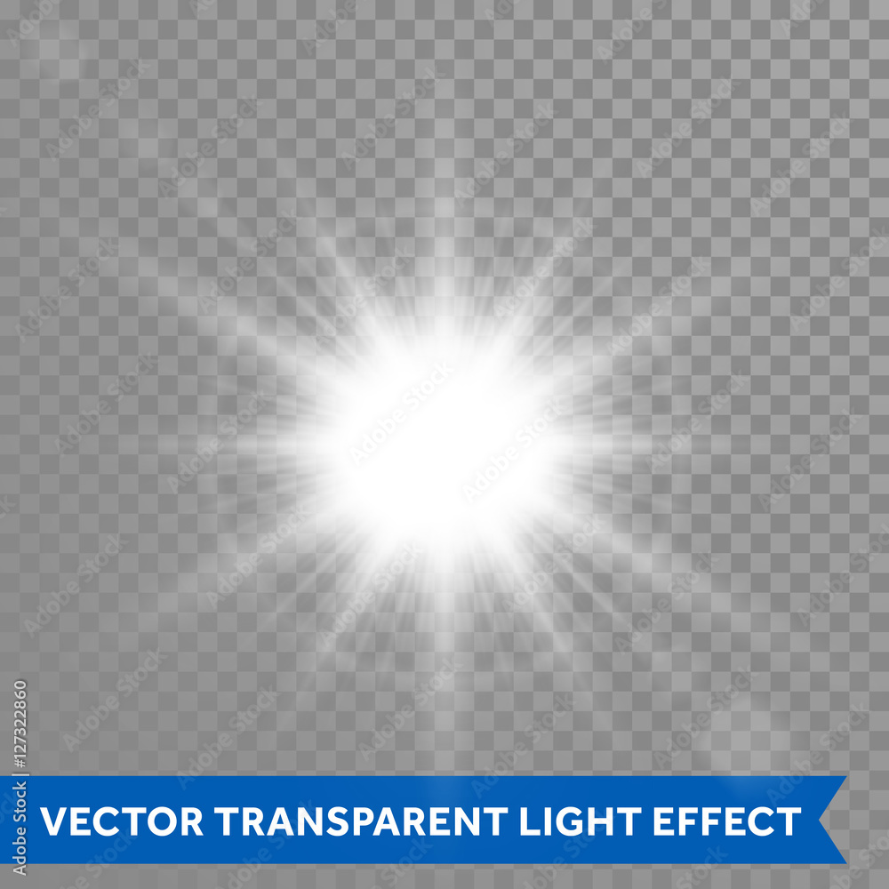 Aufkleber sun light shining with vector lens flare effect