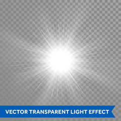 Light glow shine. Vector star burst effect