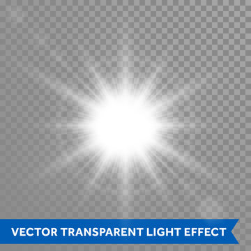 Sun light shining with vector lens flare effect