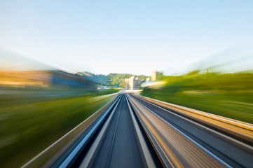 Speed motion in urban highway road tunnel
