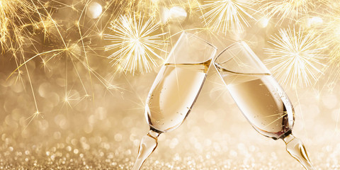 New Year's Eve with champagne